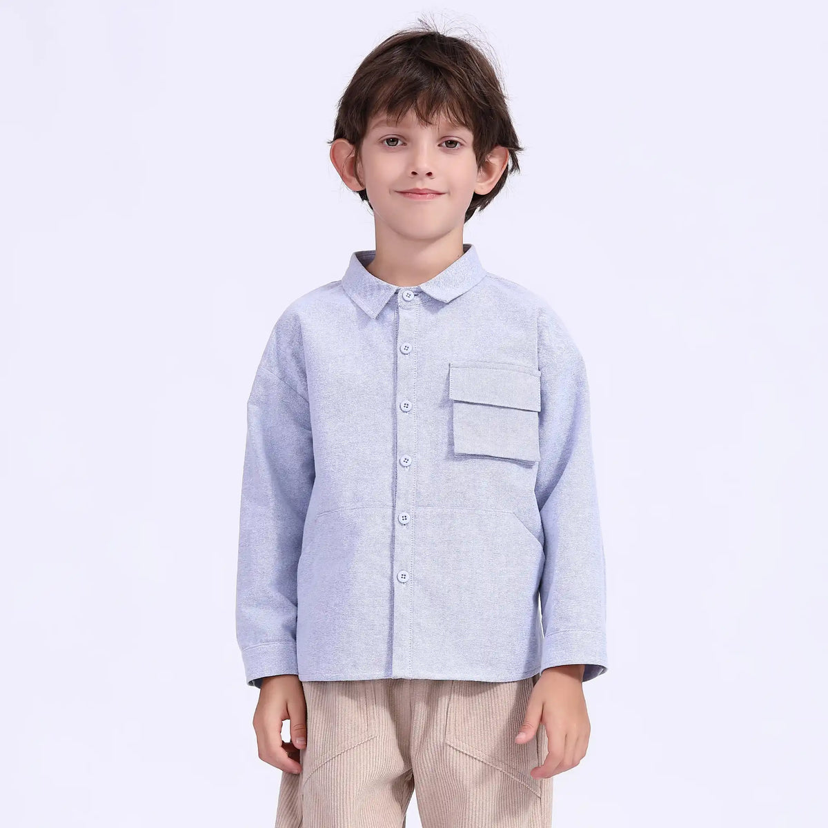 Solid Casual Shirt For Boys 100 | 3Y Light Blue 100 | 3Y,41,71,29.8, Image