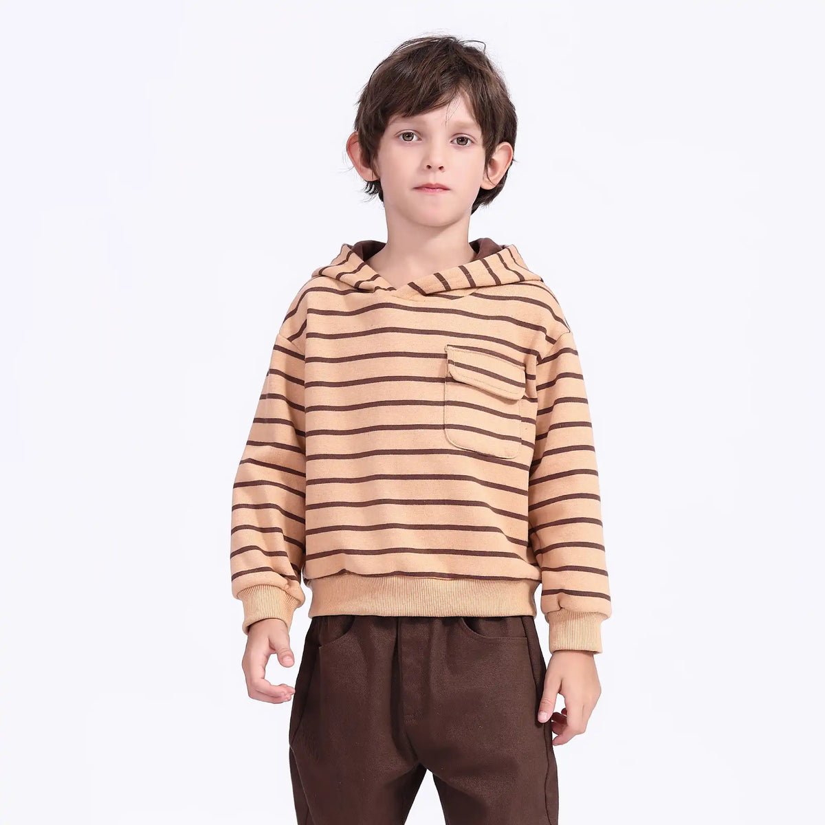 Striped Casual Pullover For Boys 100 | 3Y Yellow Stripes 100 | 3Y,38.5,75,30.8, Image