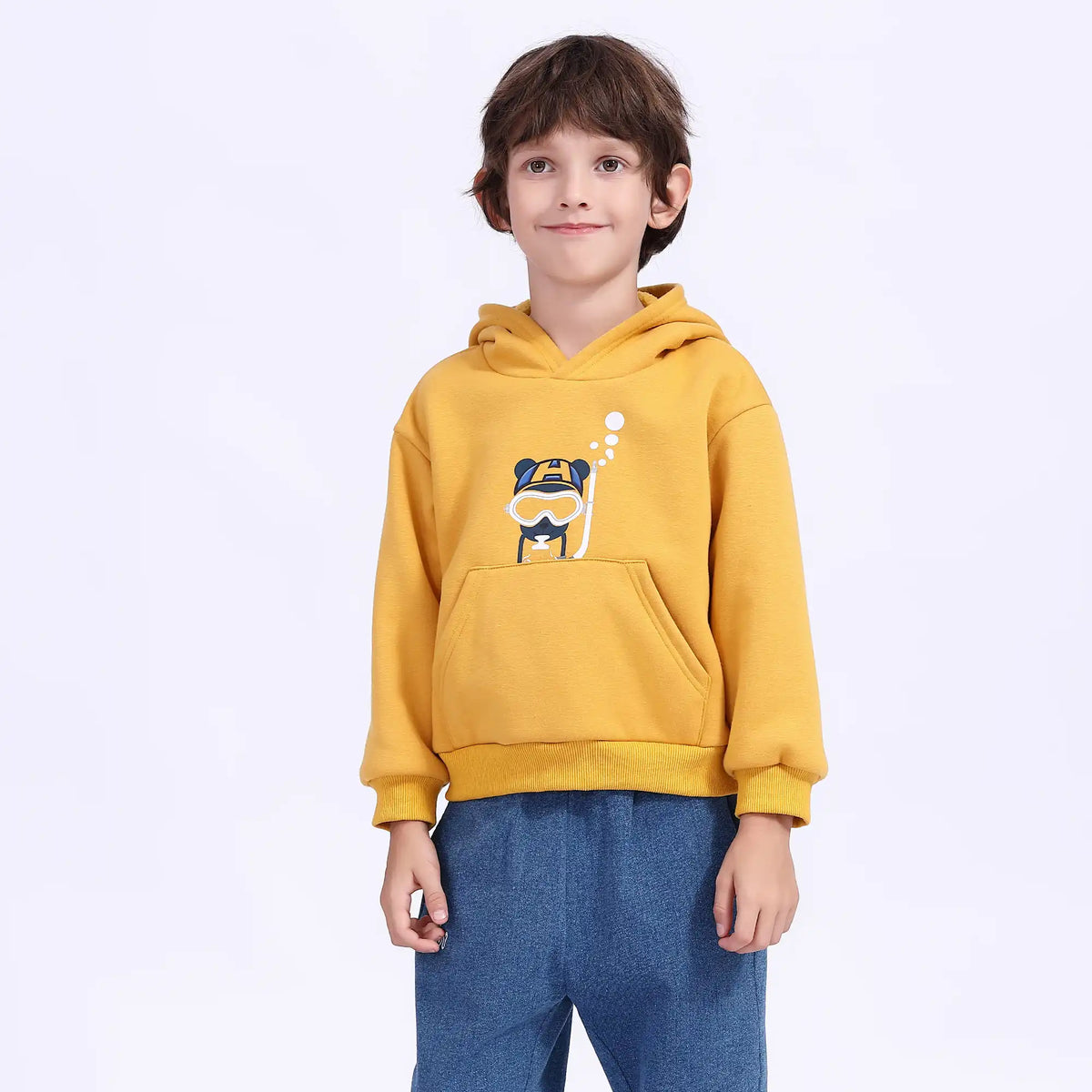 Printed Casual Pullover For Boys 100 | 3Y Yellow 100 | 3Y,38.5,75,30.8, Image