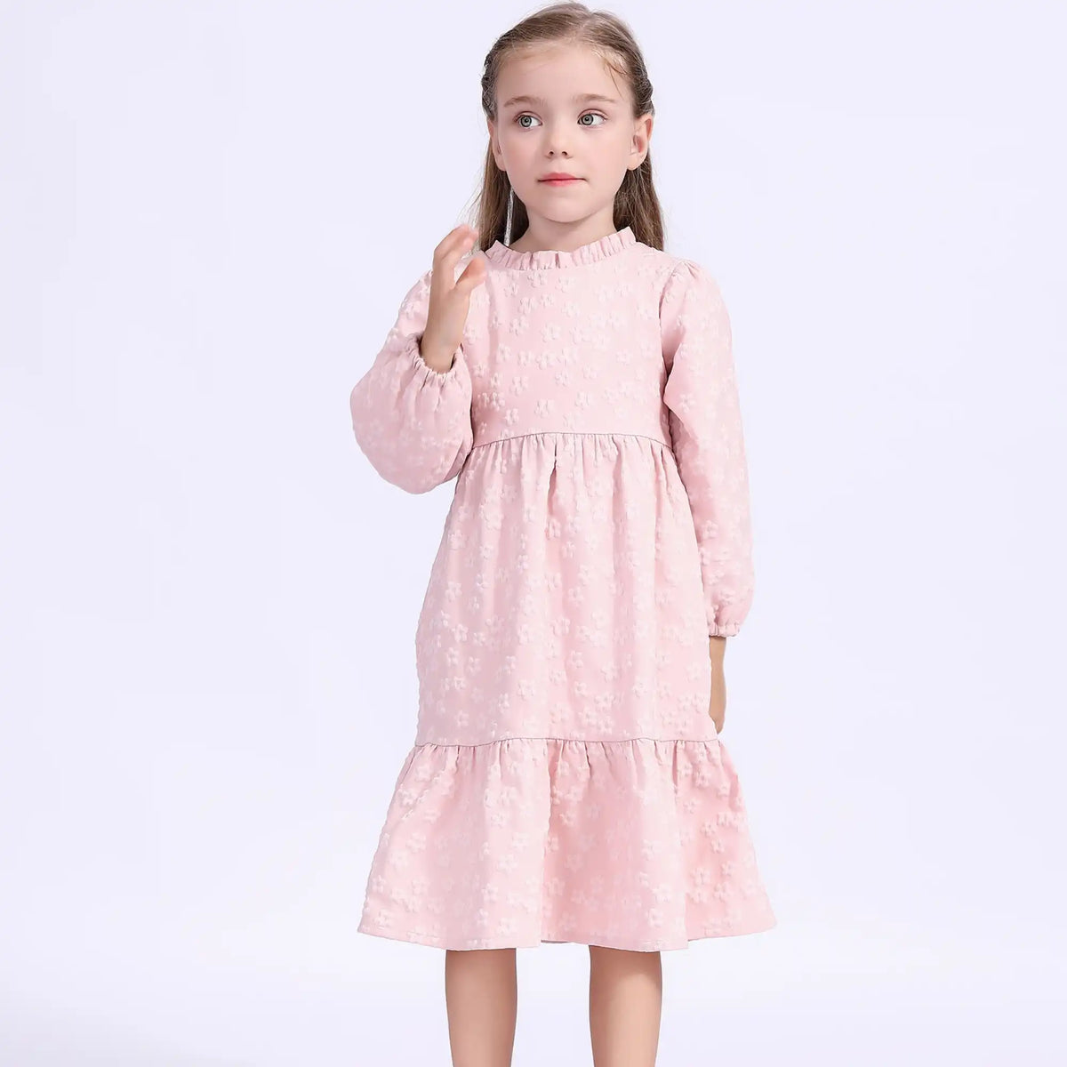 Casual Dress For Girls 100 | 3Y Pink Flower 100 | 3Y,66,62,35.5,62 Image