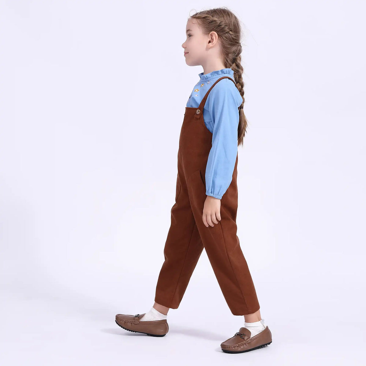 Plain Casual Overalls For Girls Image