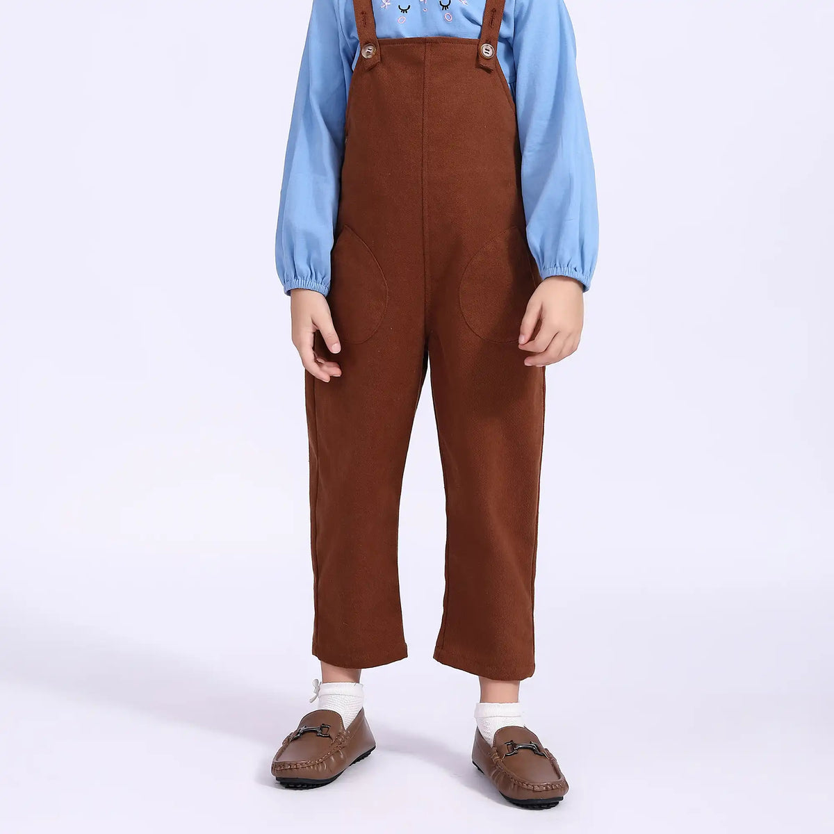 Plain Casual Overalls For Girls Image