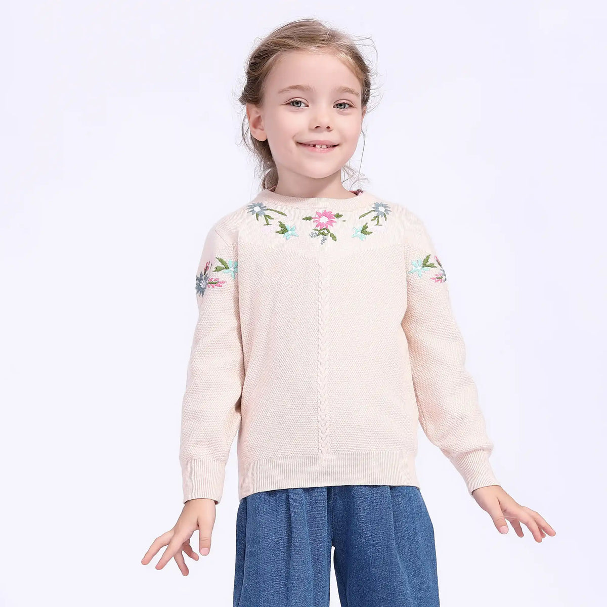 Casual Sweater For Girls 100 | 3Y Beige 100 | 3Y,39.5,65,35.5, Image