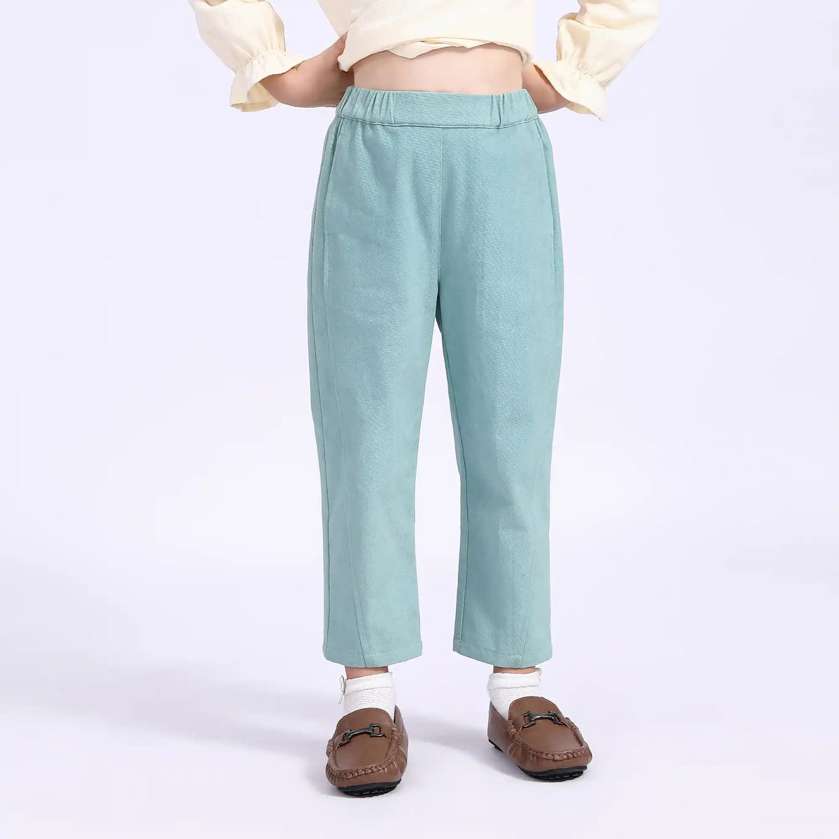 Ordinary Casual Pants For Girls 100 | 3Y Blue Green 100 | 3Y,56,46,42.2,66 Image