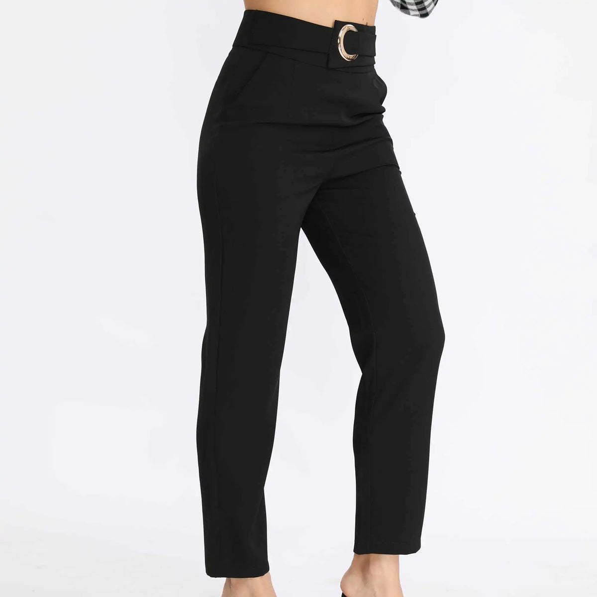 Straight-Leg Fashion Pants For Women 26 Black 26,102,67.5,54.8,91.5 Image