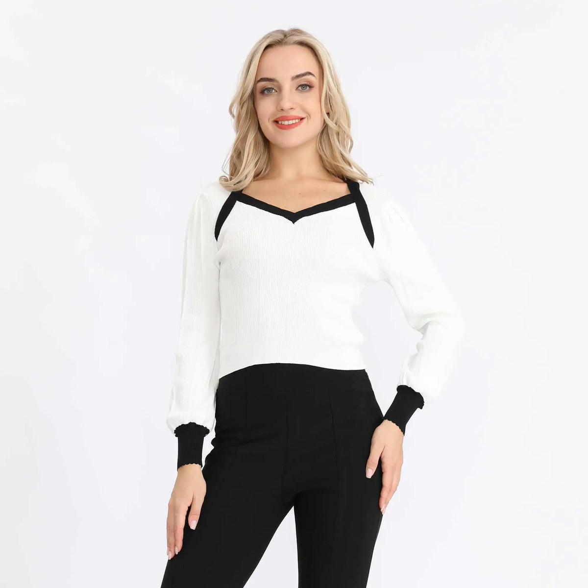 Color-Blocked Fashion Sweater For Women