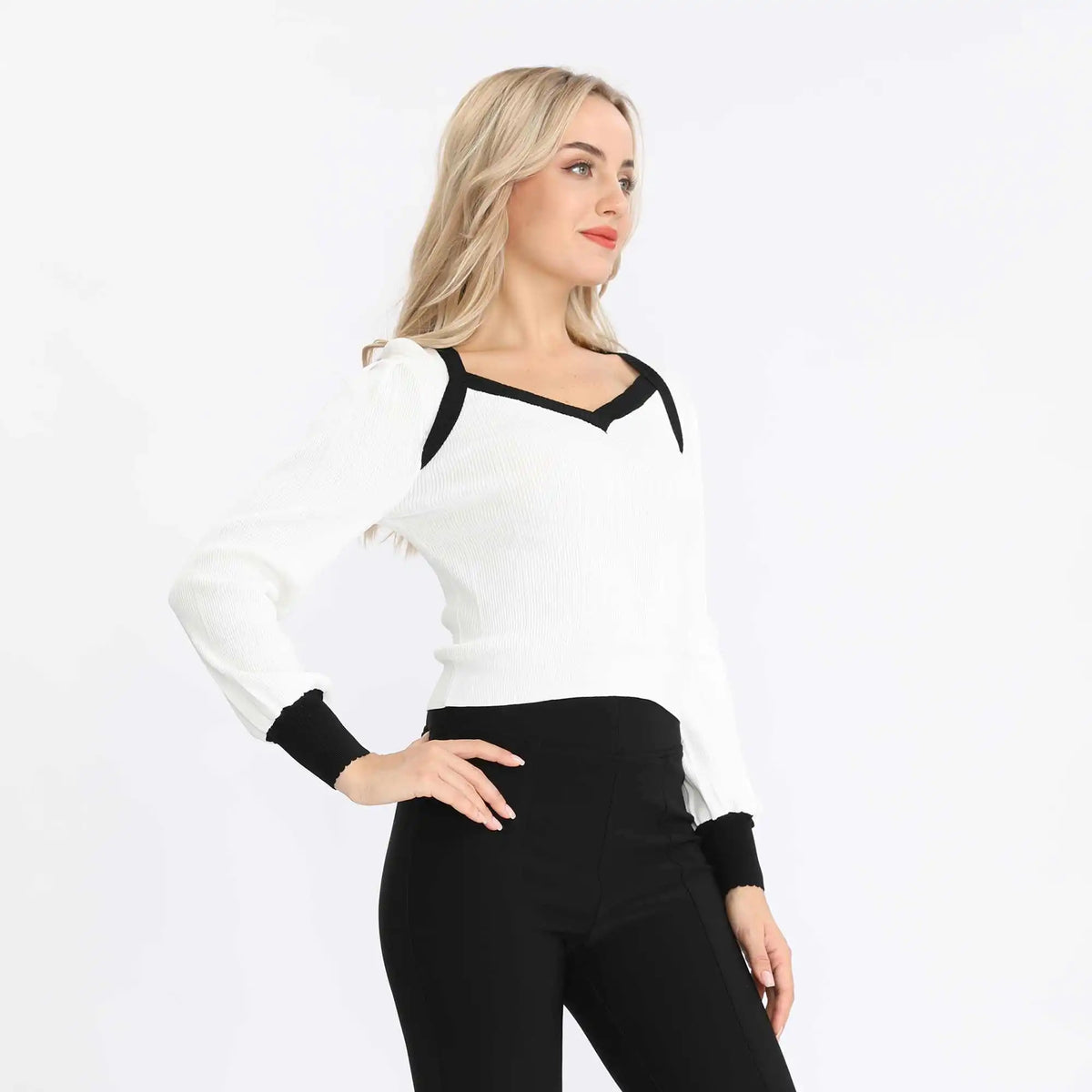 Color-Blocked Fashion Sweater For Women