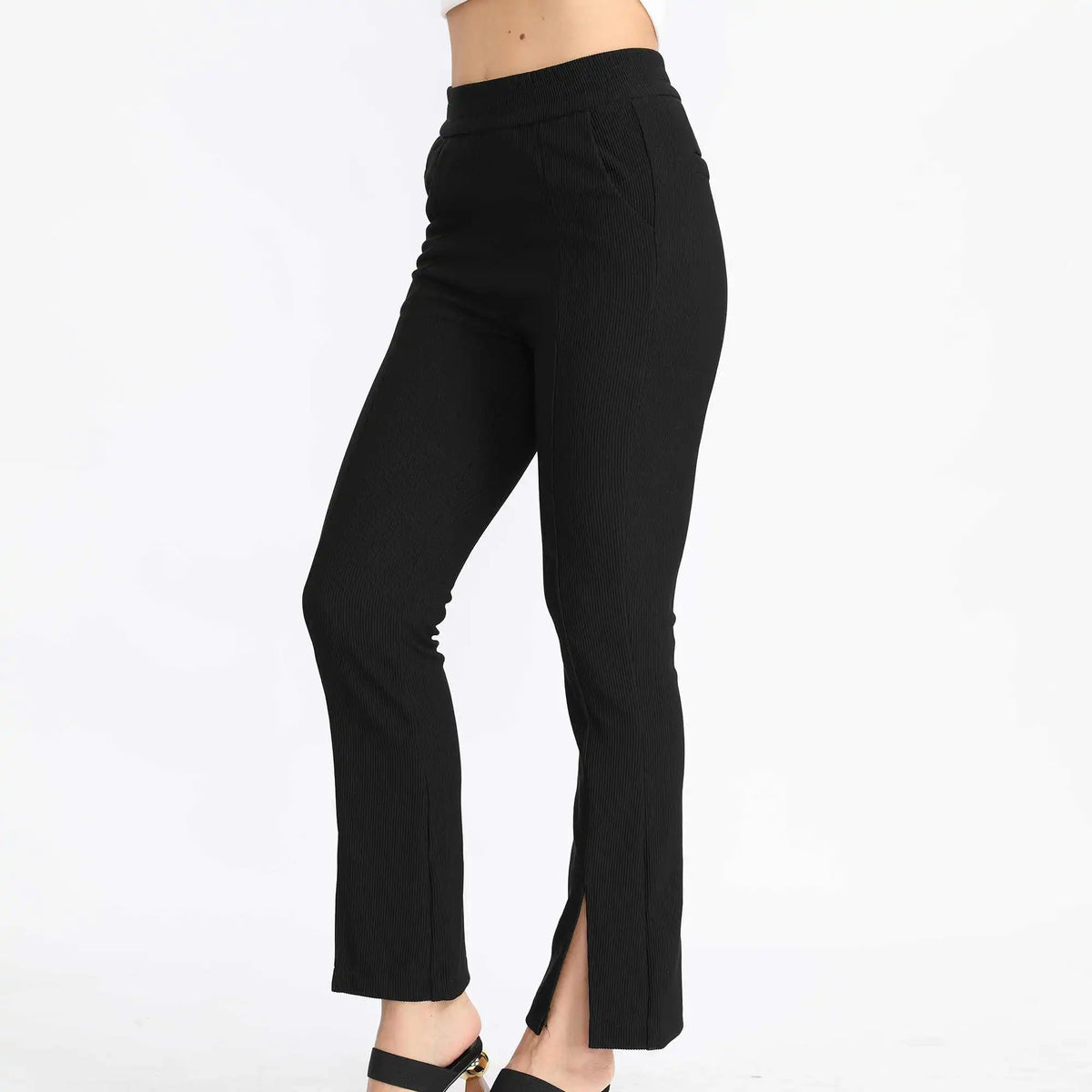 Bell-Bottom Fashion Pants For Women 26 Black 26,100,64.5,51.3,84.5 Image