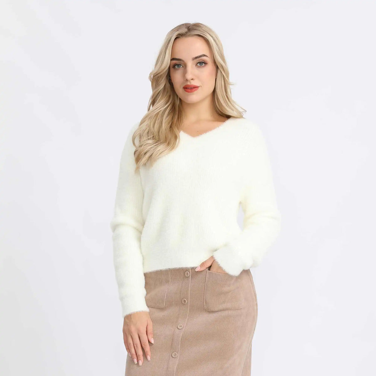 Plain Fashion Sweater For Women