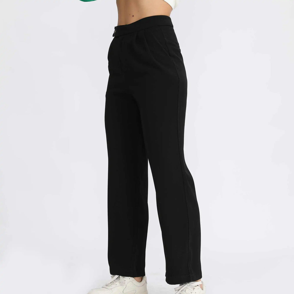 Wide-Leg Fashion Pants For Women 26 Black 26,99.5,67.5,58.8,101.5 Image