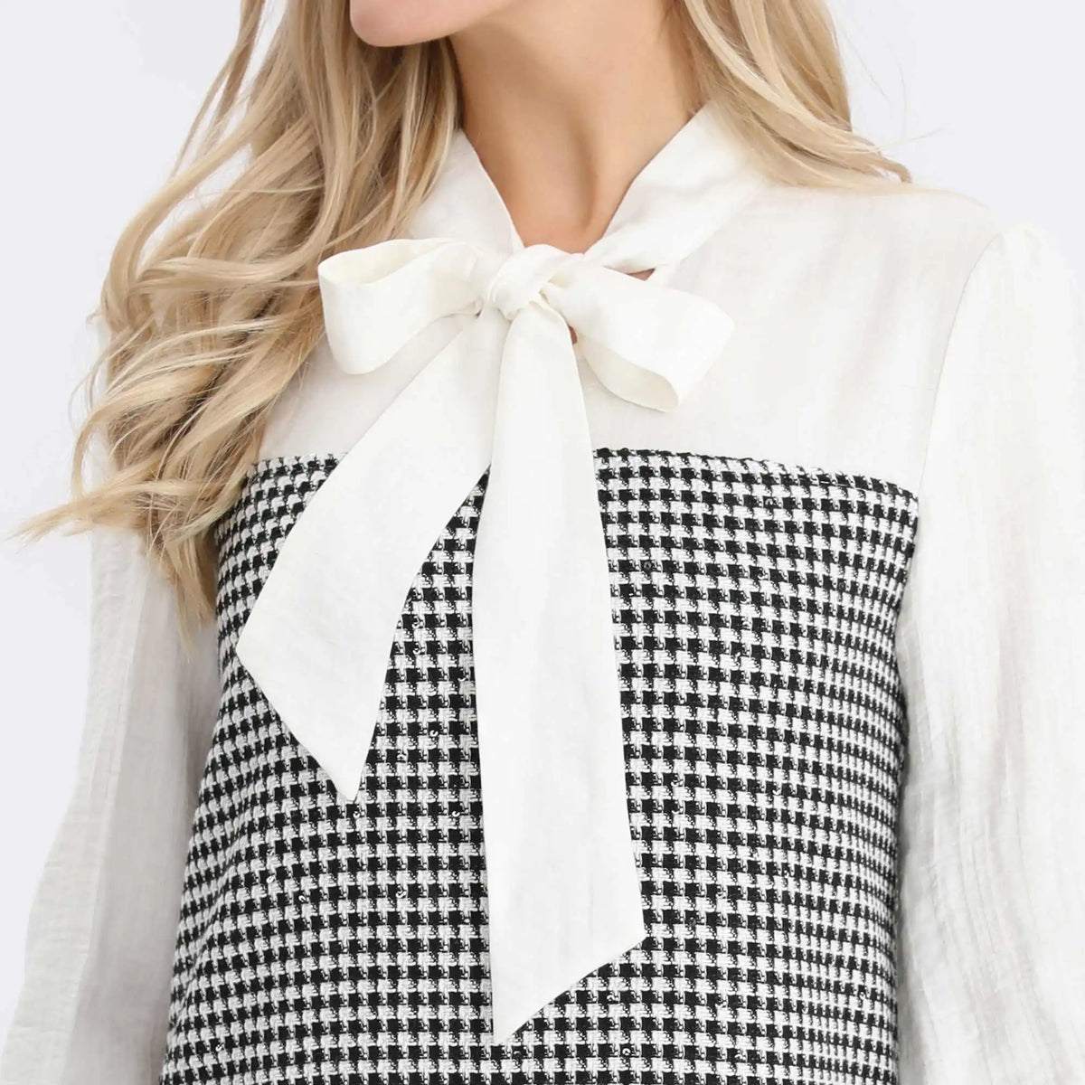 checked fashion dress for women image