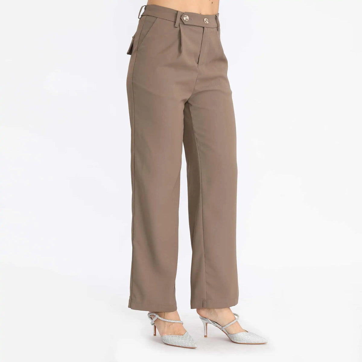 Wide-Leg Fashion Pants For Women 26 Coffee 26,101.5,67.5,60.8,102 Image