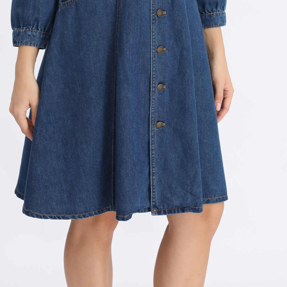 washed jeans fashion dress for women image