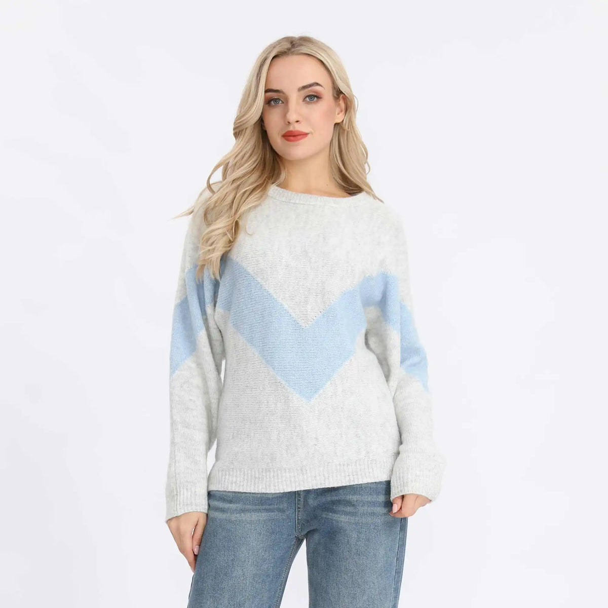 Color-Blocked Fashion Sweater For Women