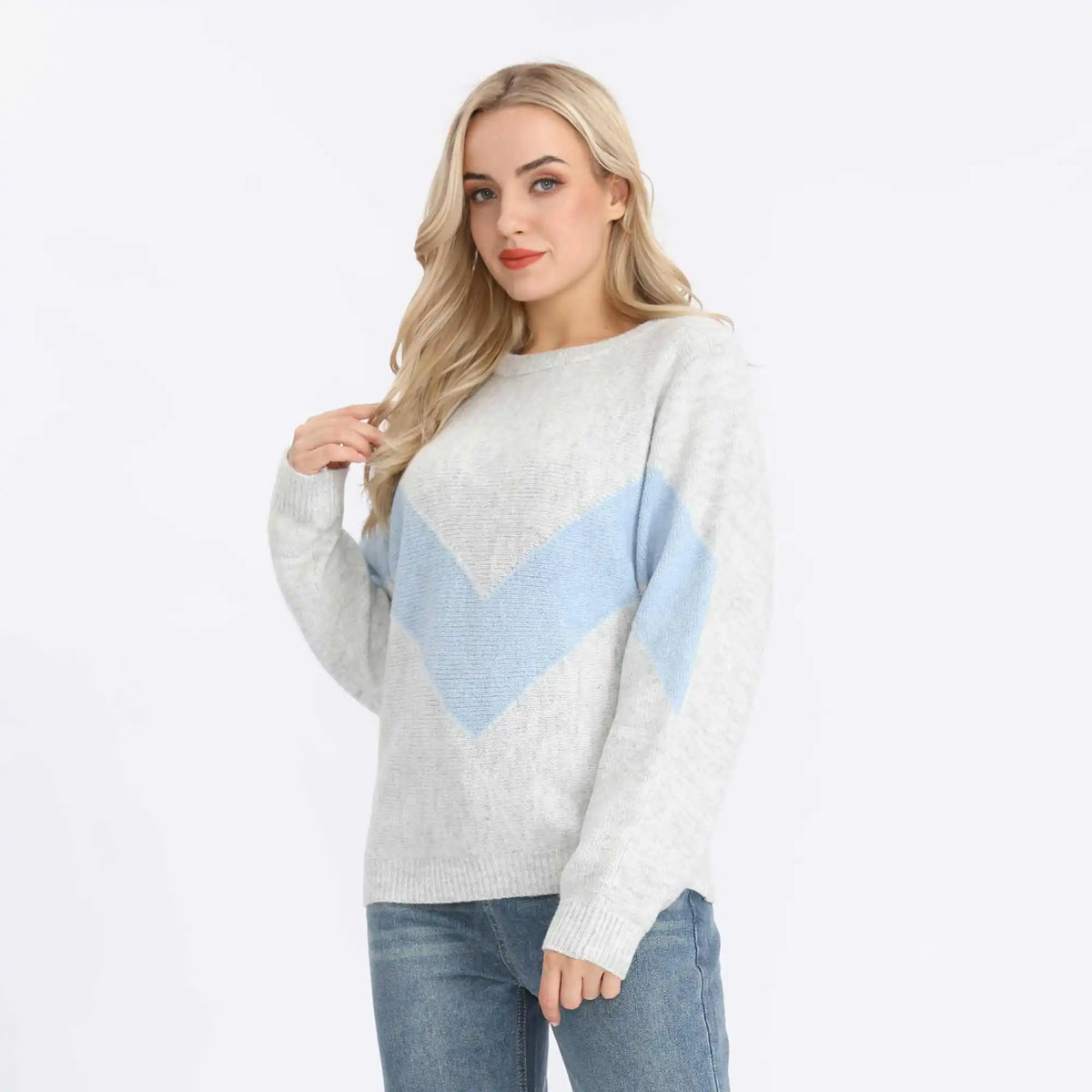 Color-Blocked Fashion Sweater For Women