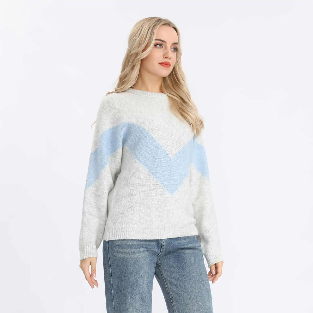 Color-Blocked Fashion Sweater For Women