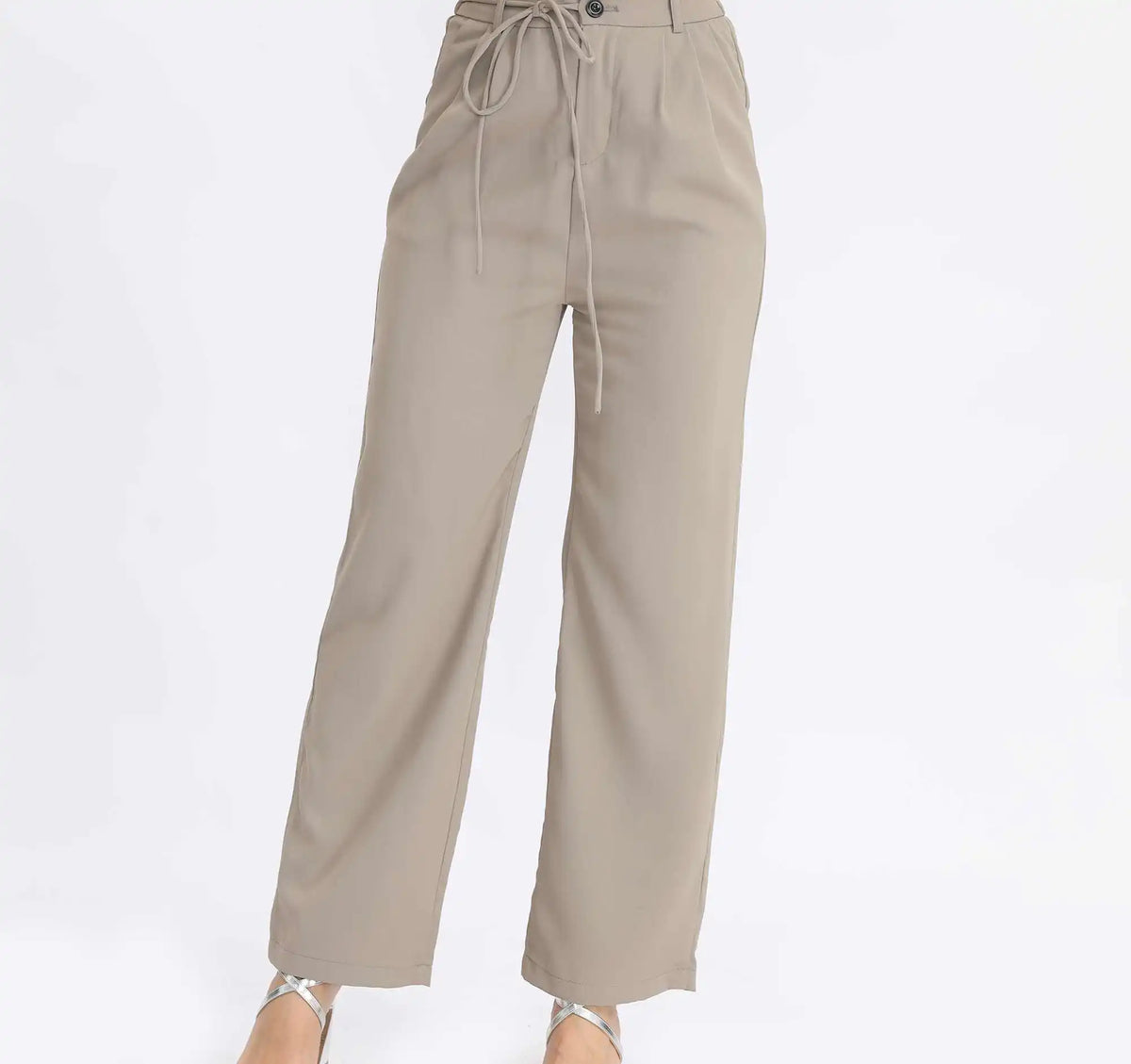 Wide-Leg Fashion Pants For Women 27 Light Khaki 27,104.5,67,61.2,100.5 Image