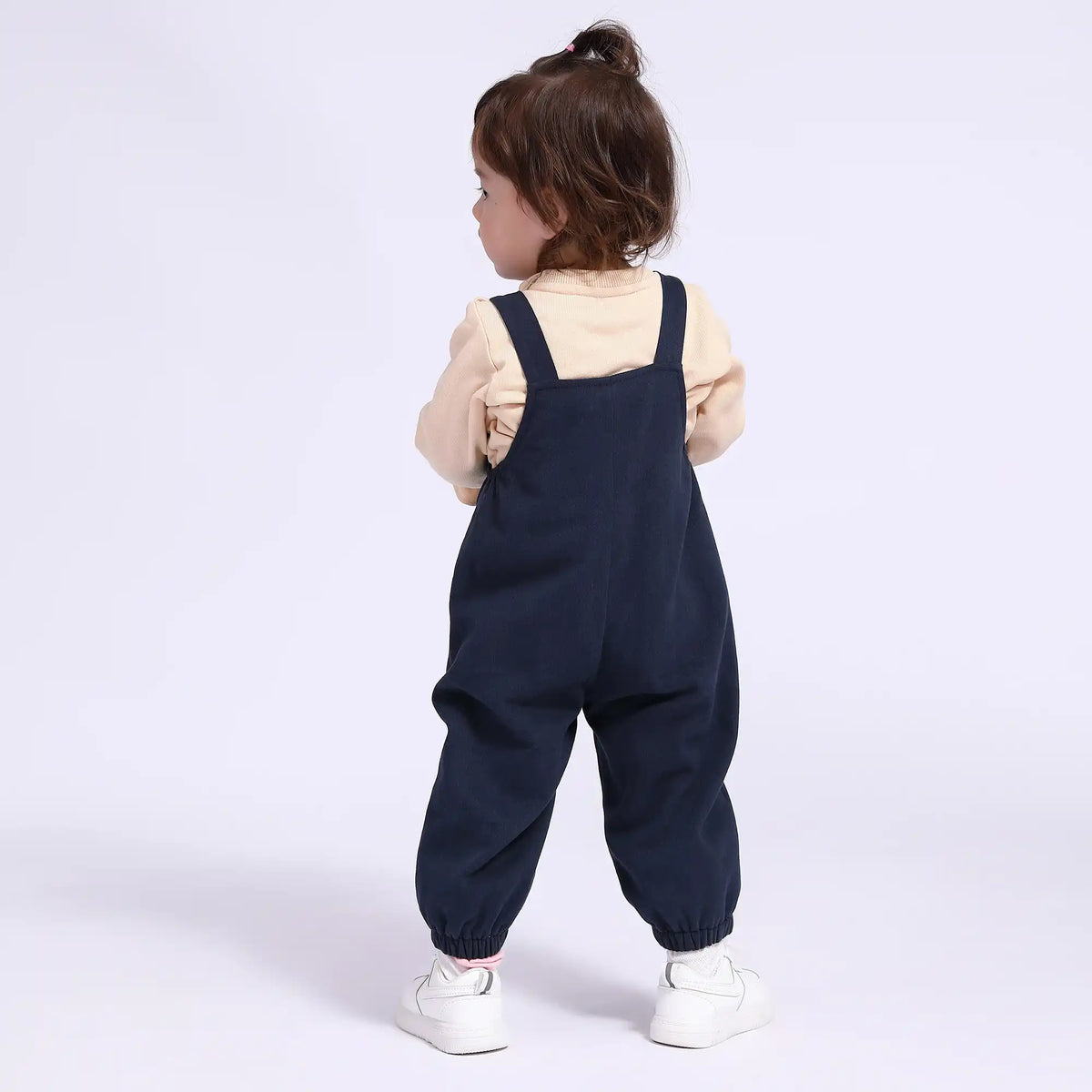 Plain Casual Overalls for Babies Girls Image