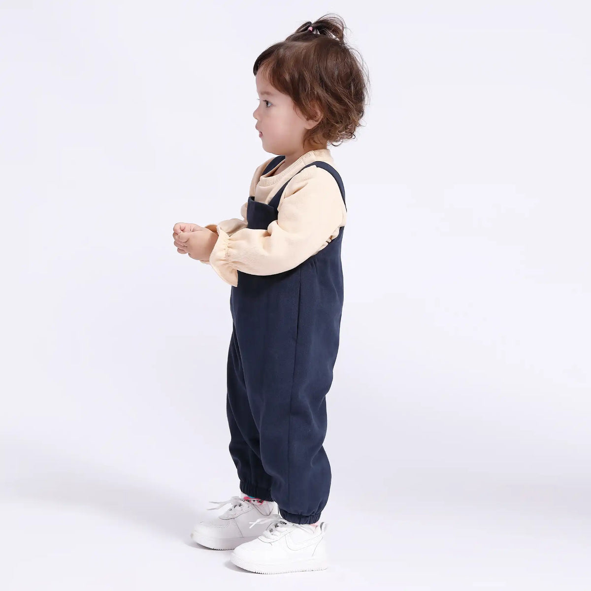 Plain Casual Overalls for Babies Girls Image