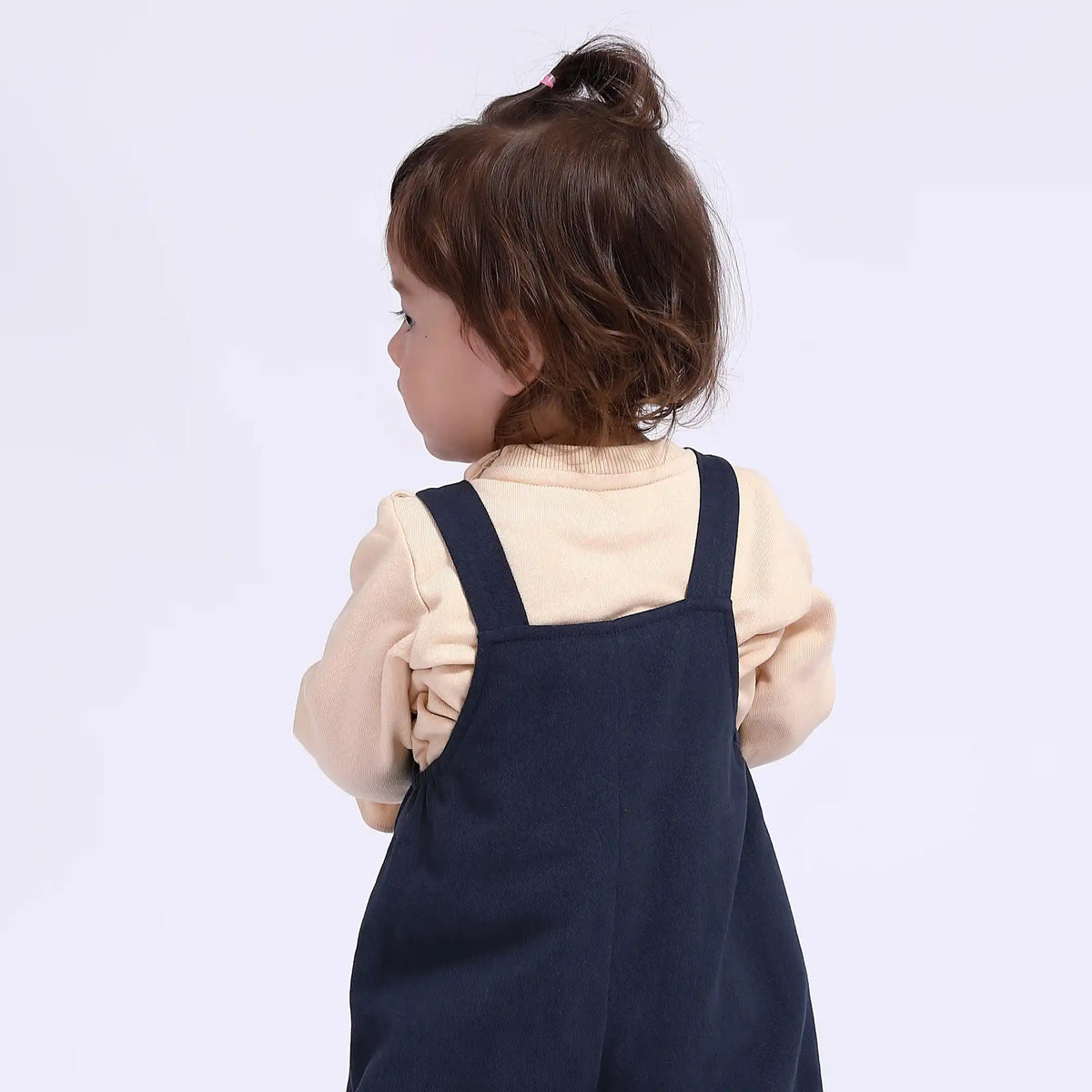 Plain Casual Overalls for Babies Girls Image