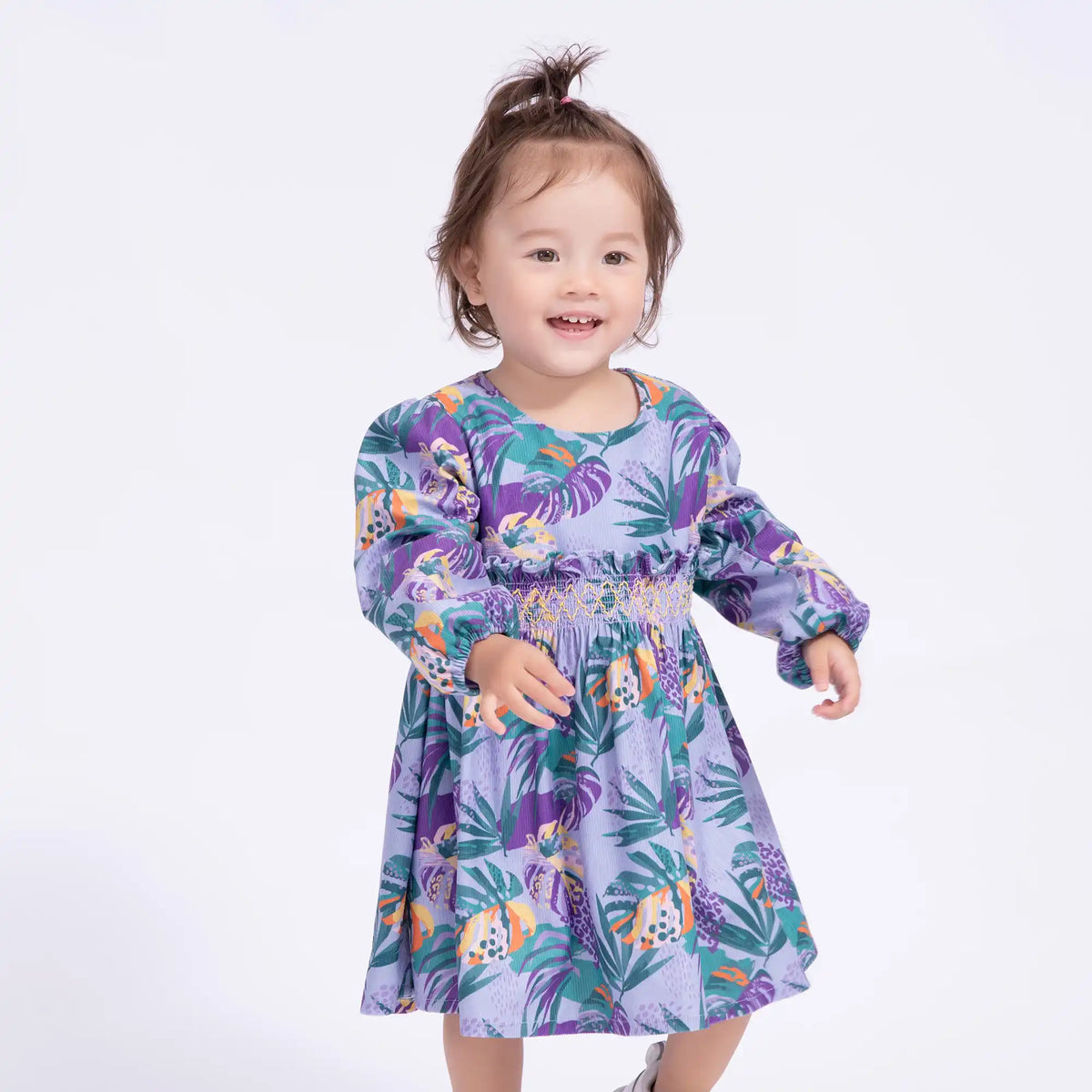 Leaves Casual Dress for Babies Girls