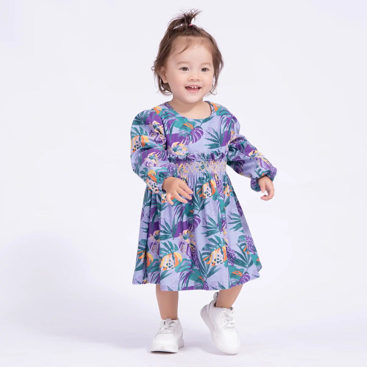 Leaves Casual Dress for Babies Girls