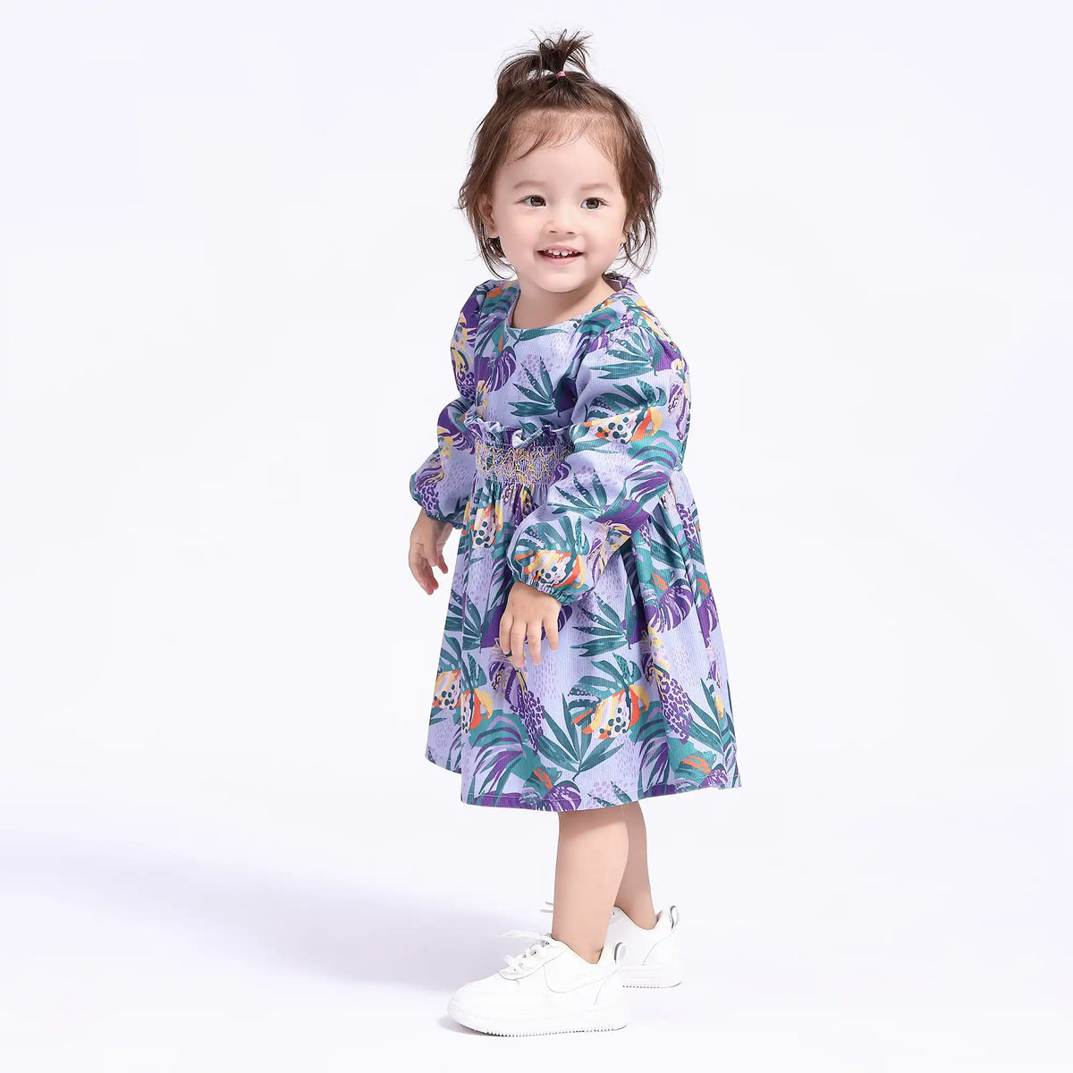 Leaves Casual Dress for Babies Girls