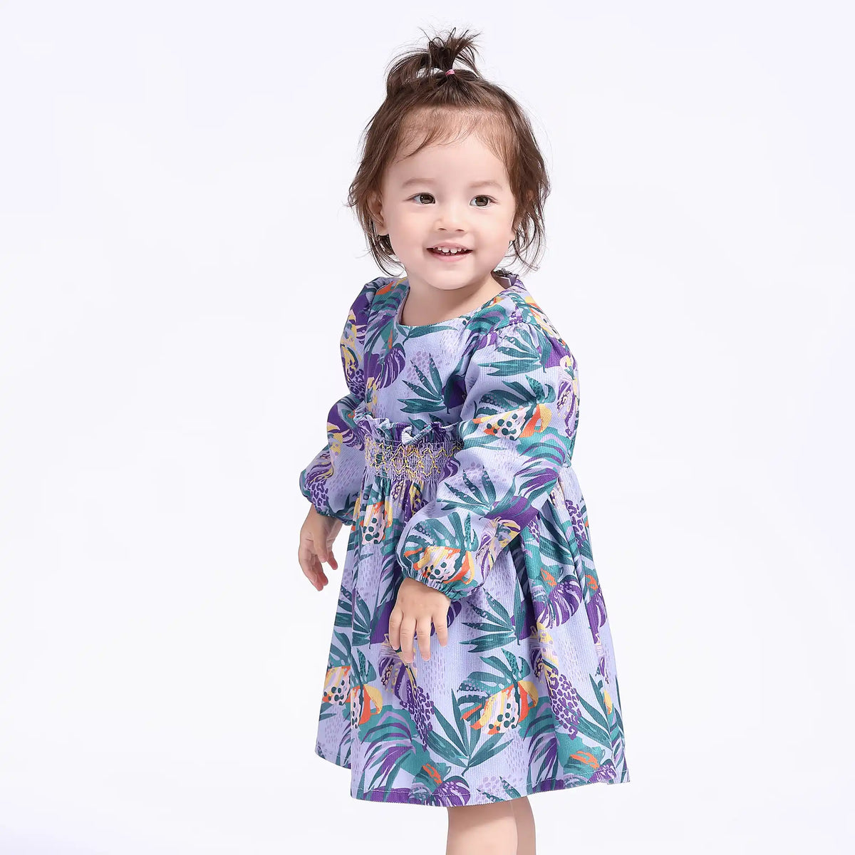 Leaves Casual Dress for Babies Girls