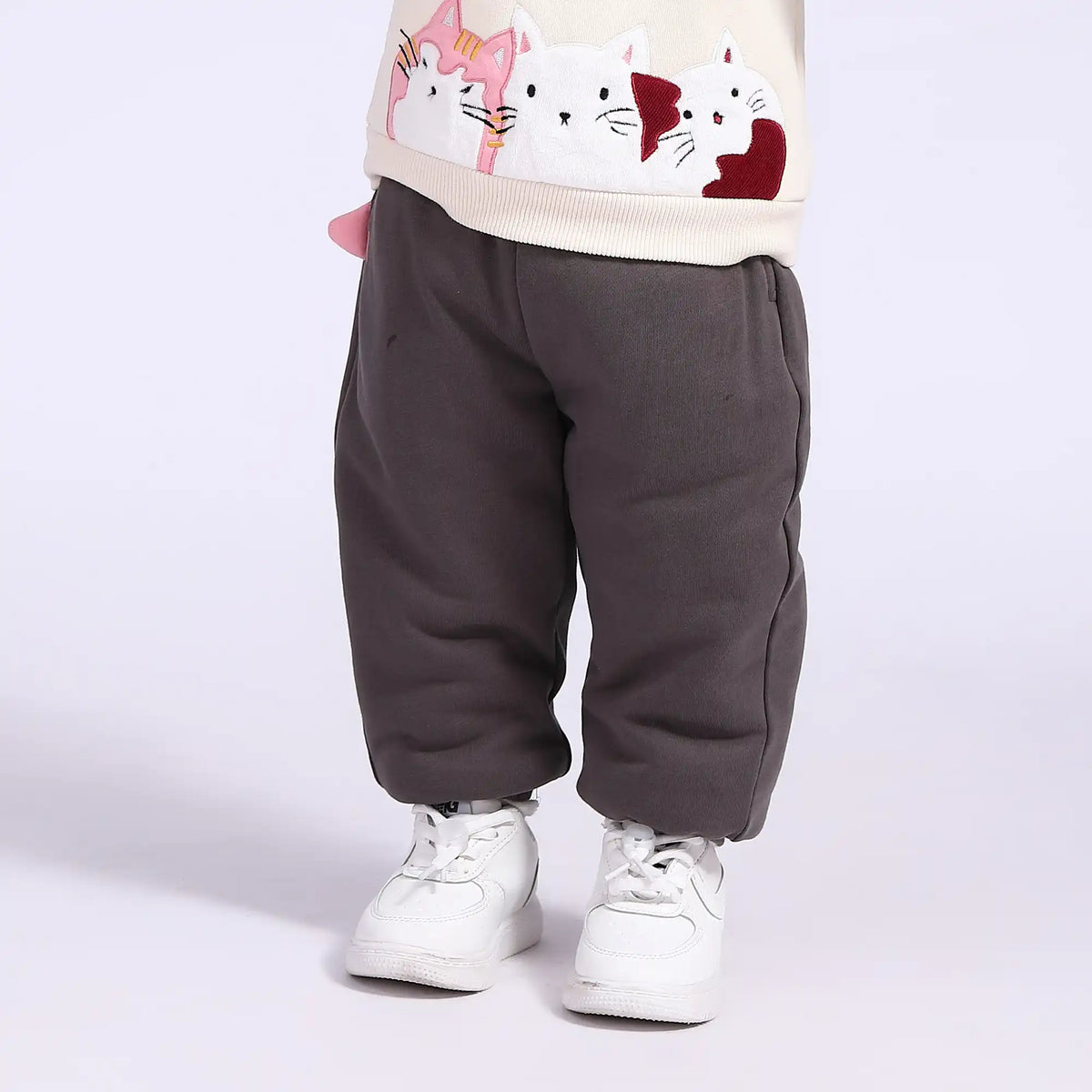 Ankle-Tied Casual Pants for Babies Girls 66 | 6-9M Dark Gray 66 | 6-9M,40,40,39.7,61 Image