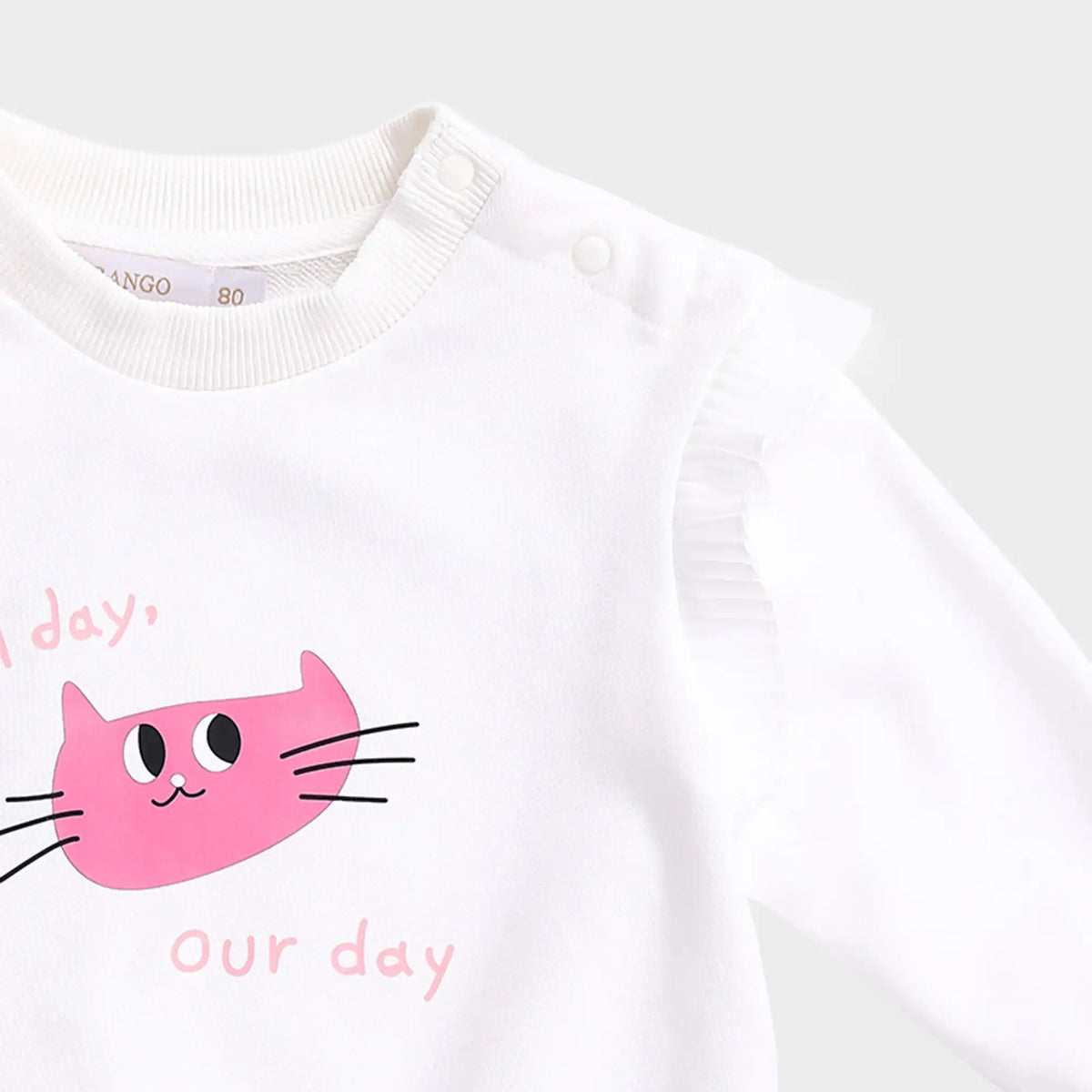 printed casual pullover for babies girls image