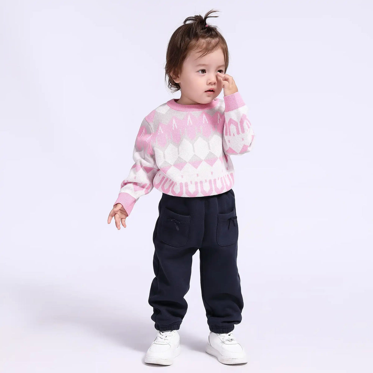 Color-Blocked Casual Sweater for Babies Girls