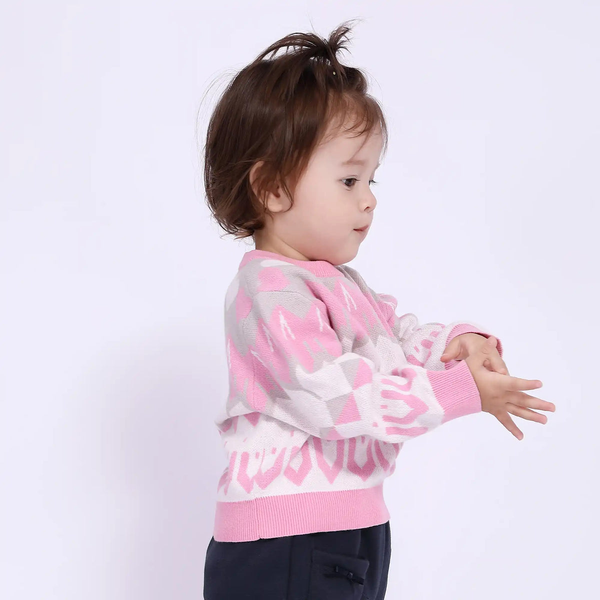 Color-Blocked Casual Sweater for Babies Girls