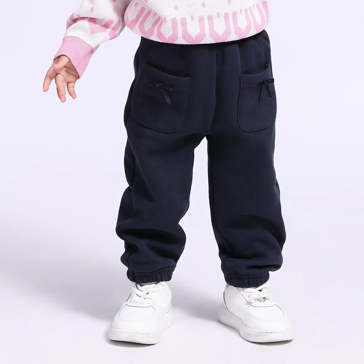 Ankle-Tied Casual Pants for Babies Girls 66 | 6-9M Dark Blue 66 | 6-9M,39.5,40,34.7,55 Image