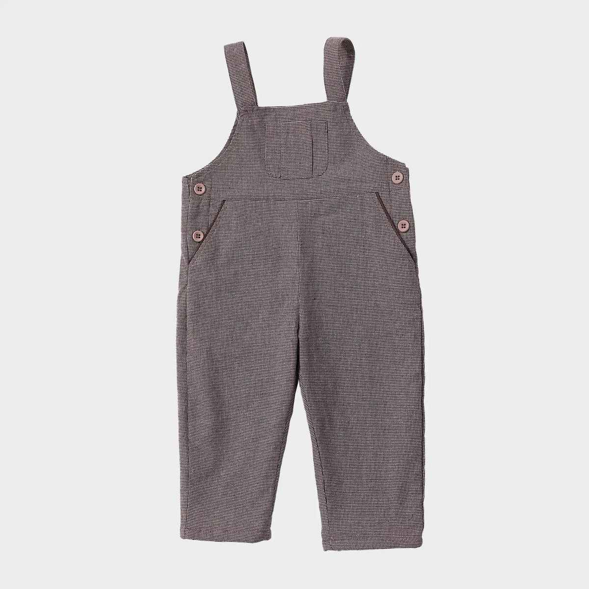 Checked Casual Overalls for Babies Girls Image