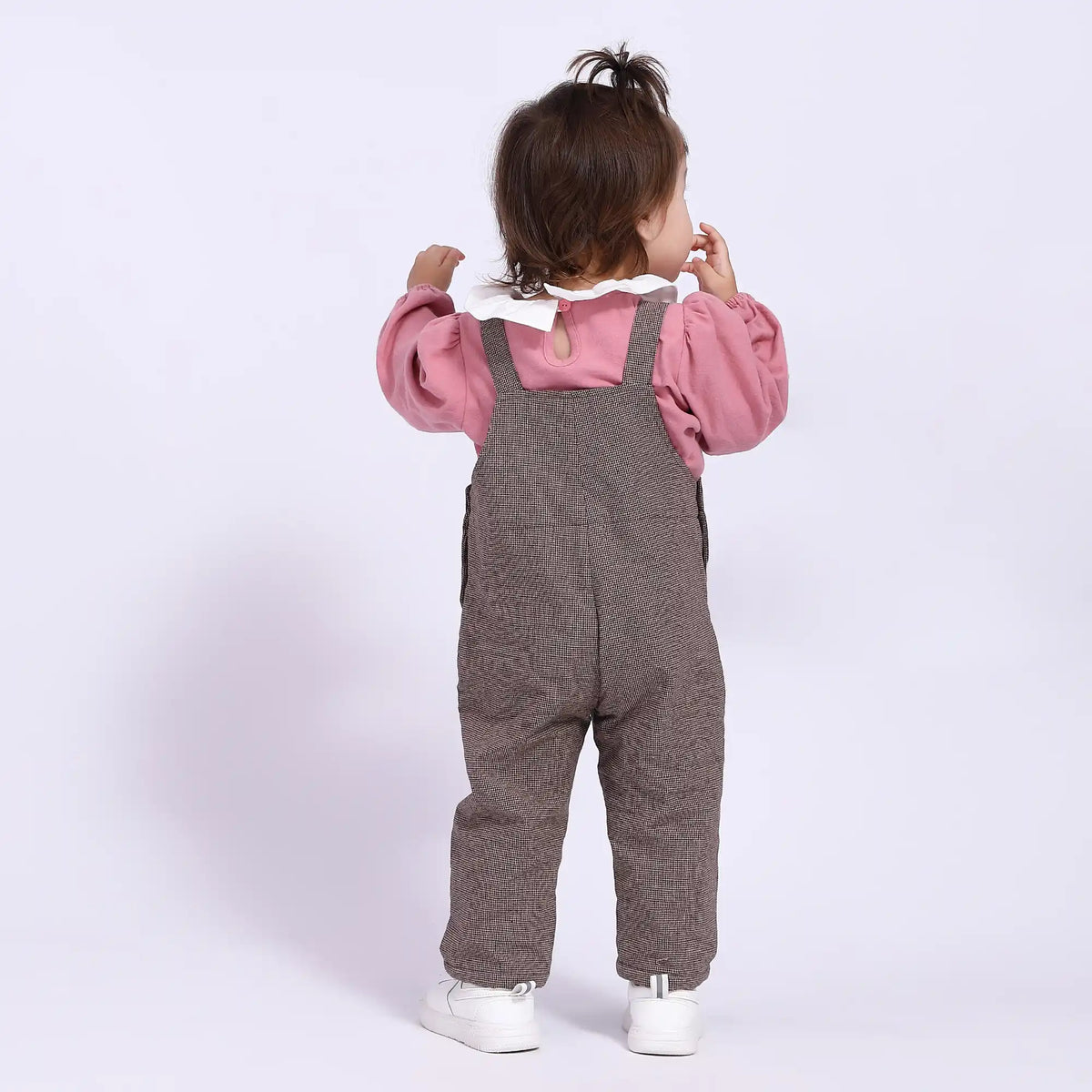 Checked Casual Overalls for Babies Girls Image