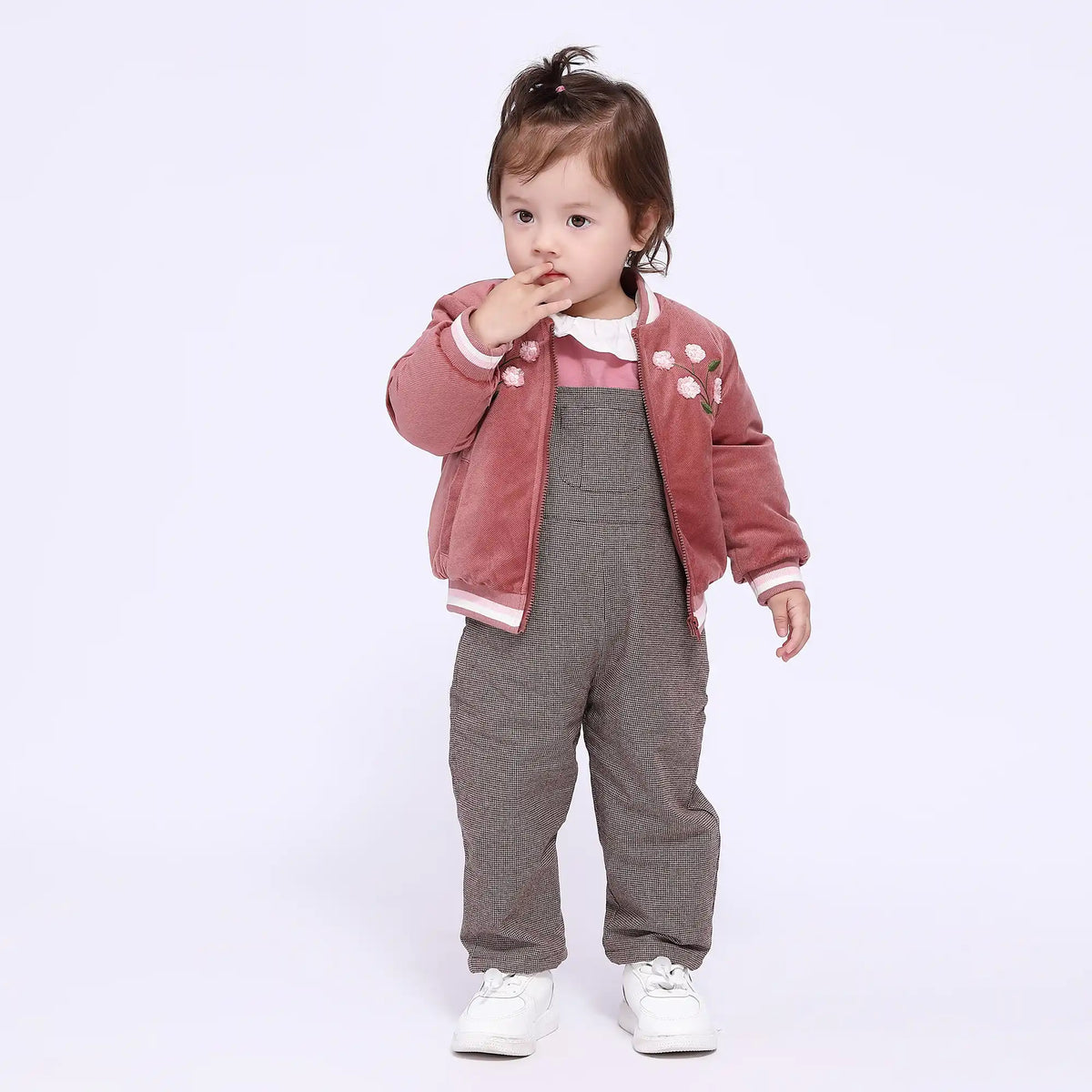 Checked Casual Overalls for Babies Girls Image