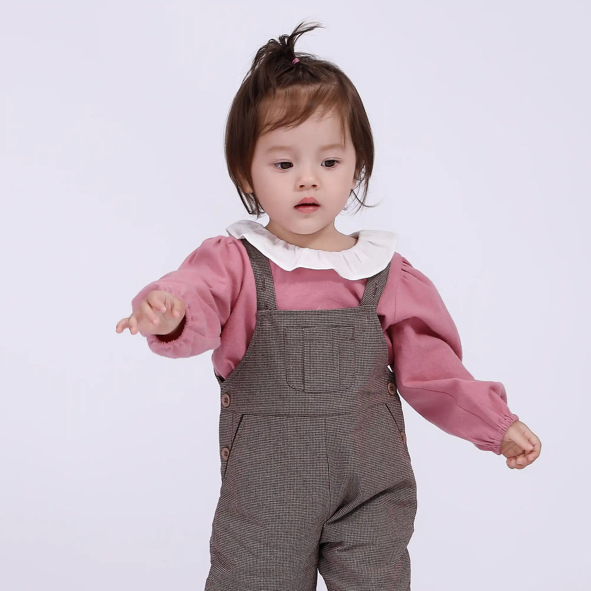 Checked Casual Overalls for Babies Girls 66 | 6-9M Coffee Checks 66 | 6-9M,58,,,52,38.4,58 Image