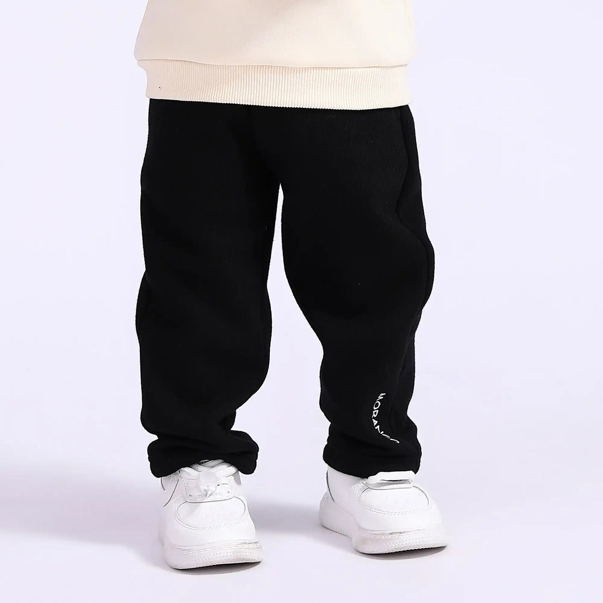 Baggy Basic Pants for Babies Girls Black Image