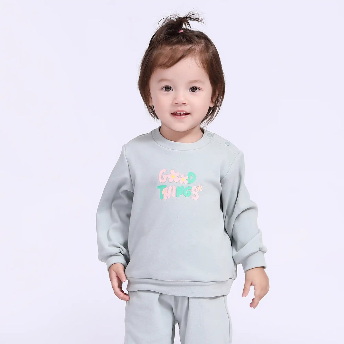 Printed Basic Pullover for Babies Girls