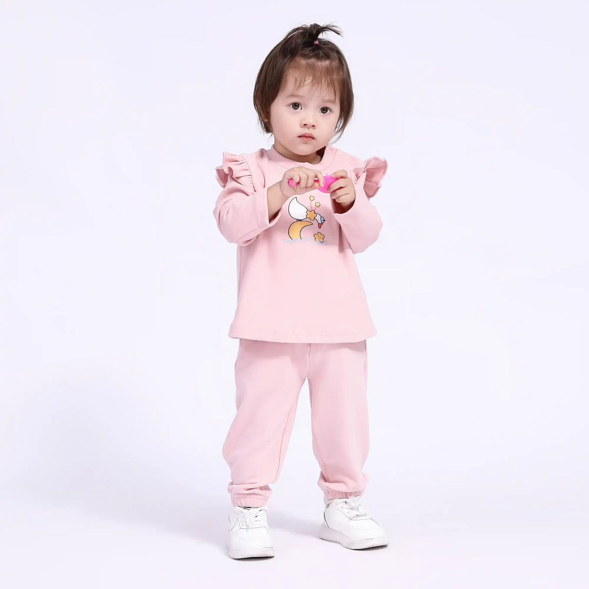 Ankle-Tied Basic Pants for Babies Girls Image