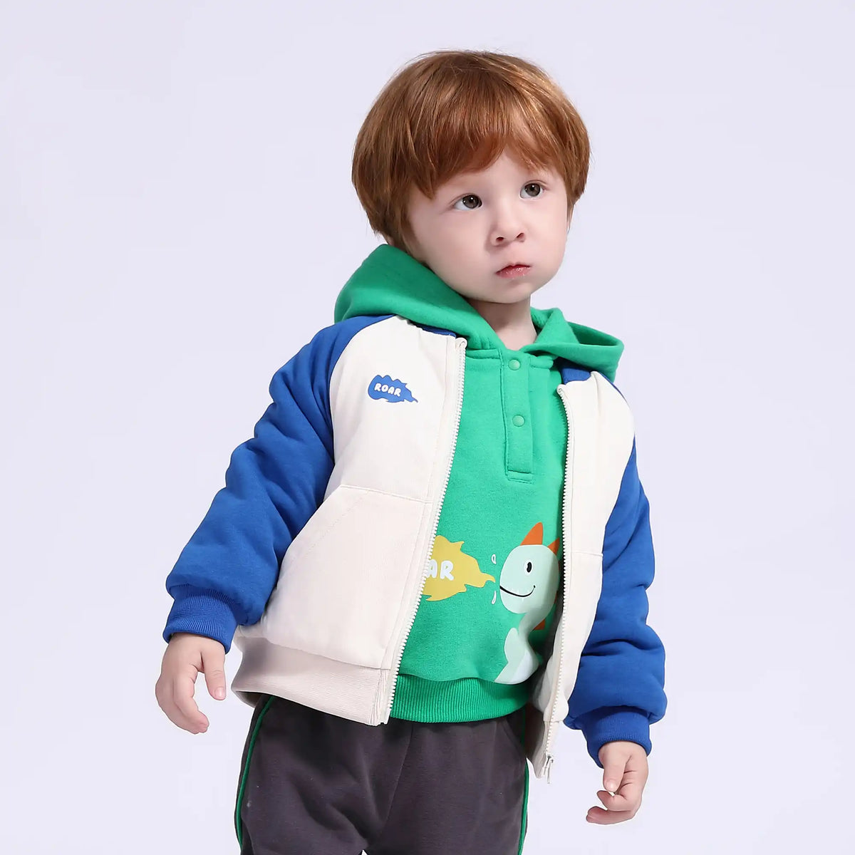 Color-Blocked Casual Jacket for Babies Boys