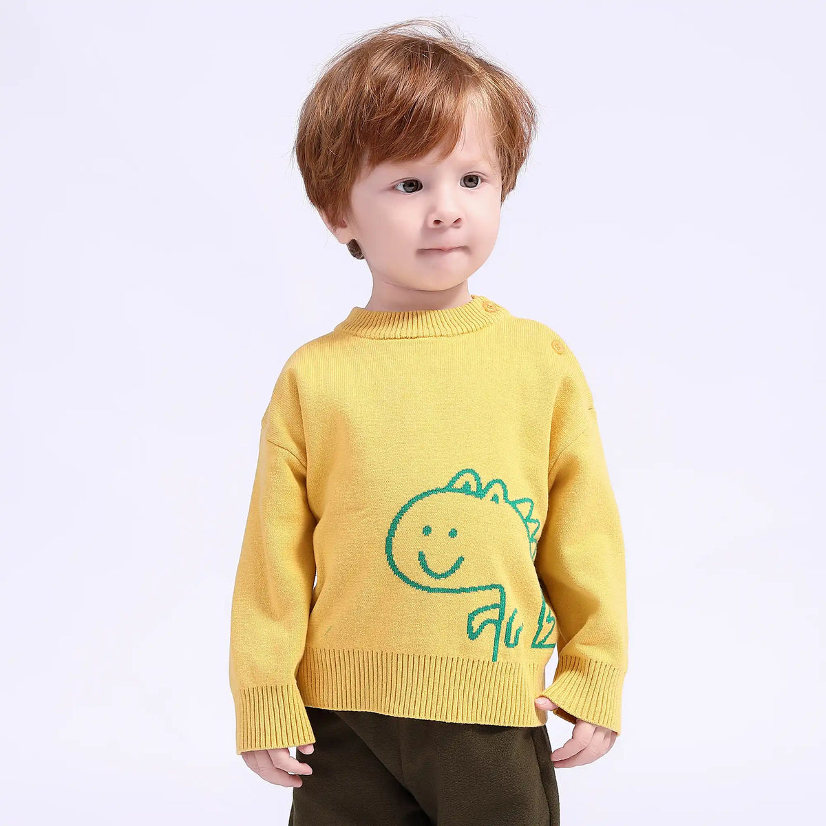 prominent print casual sweater for babies boys image