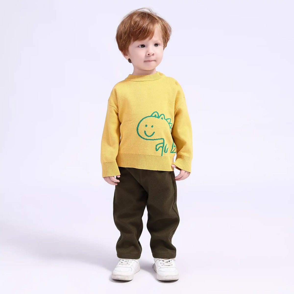 prominent print casual sweater for babies boys image