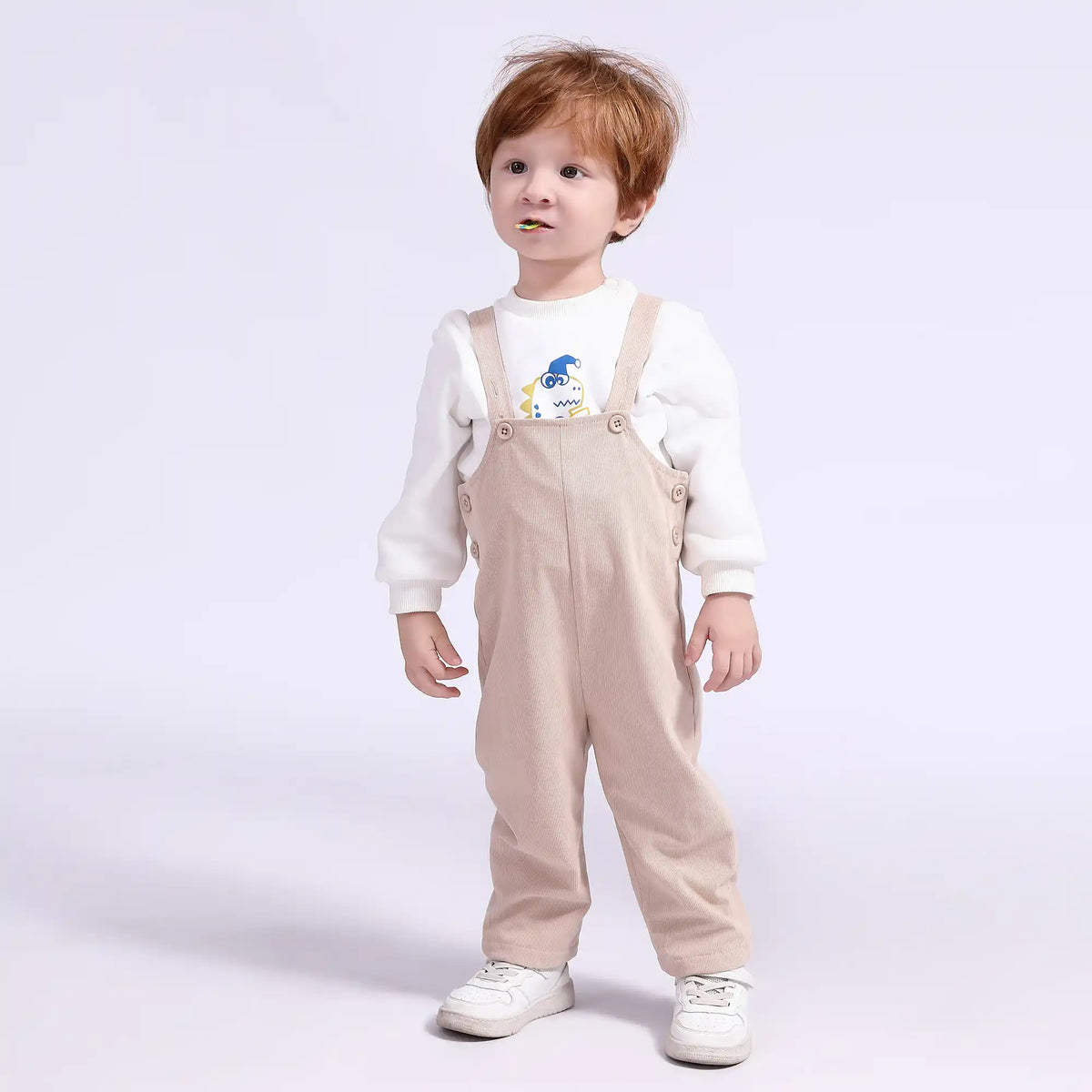 plain casual overalls for babies boys image