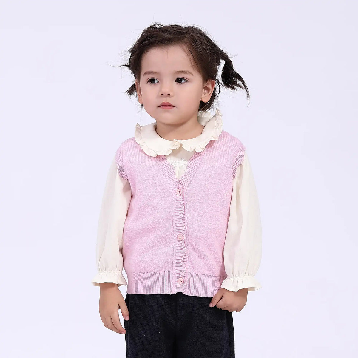 Solid Casual Waistcoat for Babies Girls 66 | 6-9M Pink 66 | 6-9M,32,57,, Image