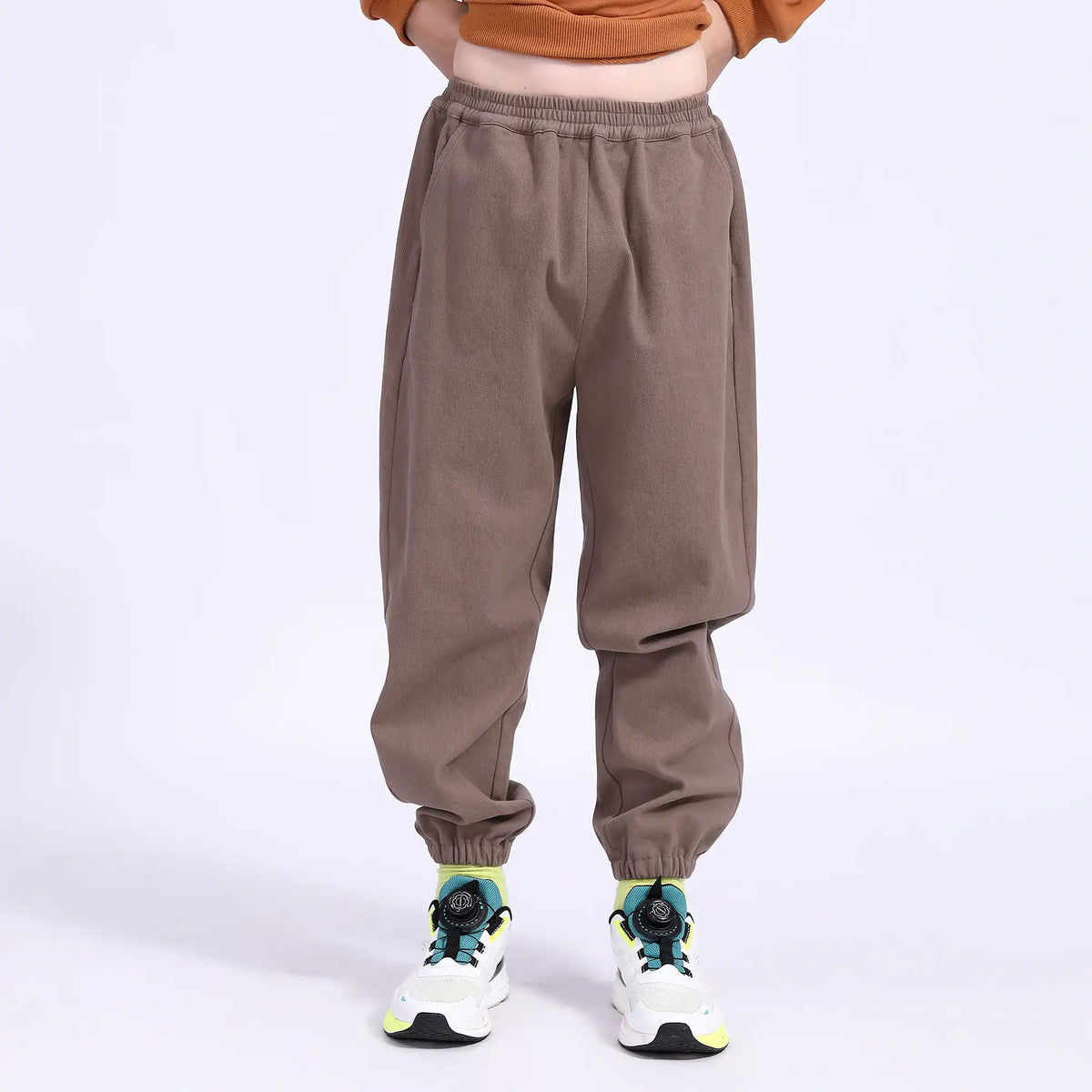 Ankle-Tied Teenger Pants For Boys 140 | 8-9Y Gray Green 140 | 8-9Y,81,54,55,94 Image