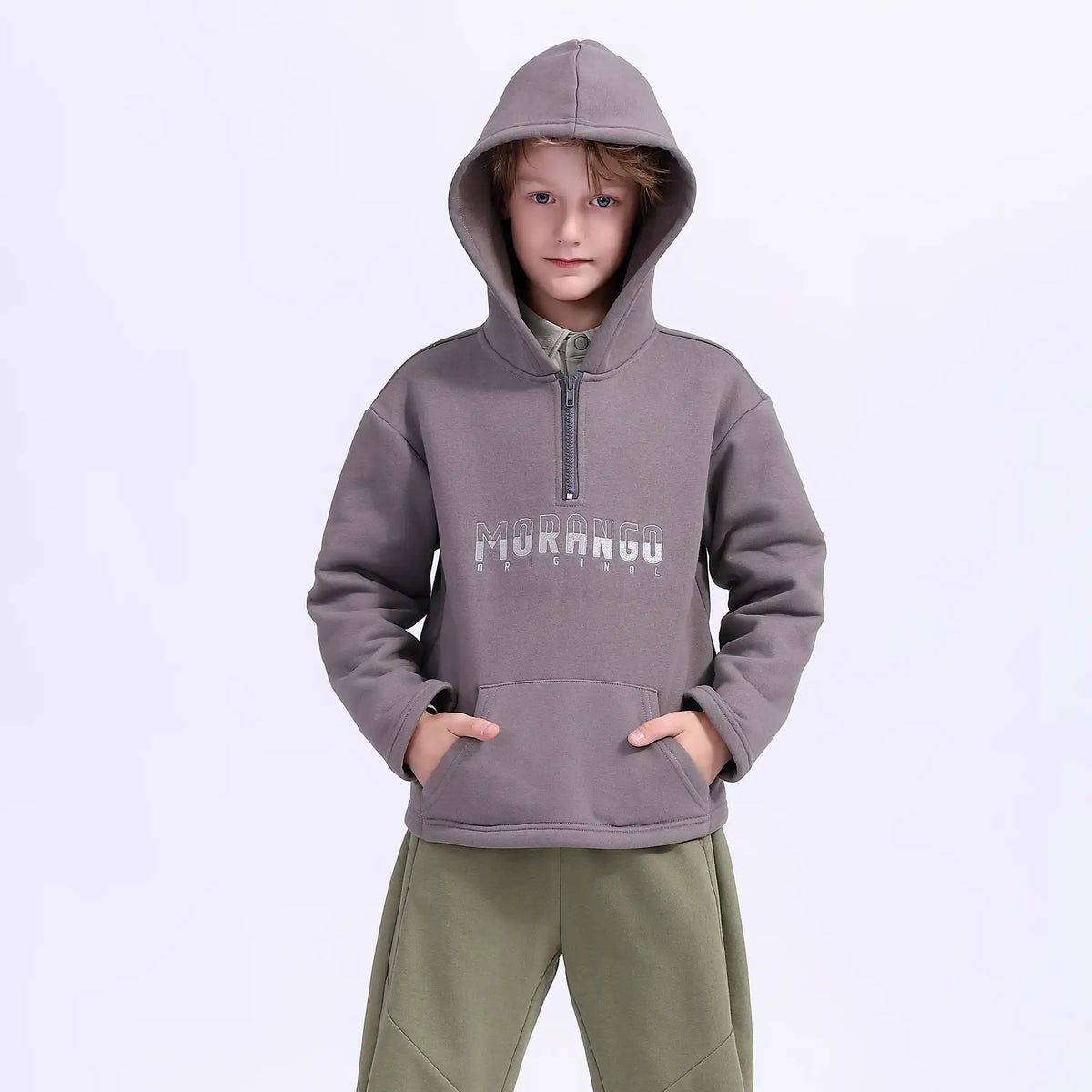 Embroidery Teenger Pullover For Boys 140 | 8-9Y Gray 140 | 8-9Y,53,94,44, Image