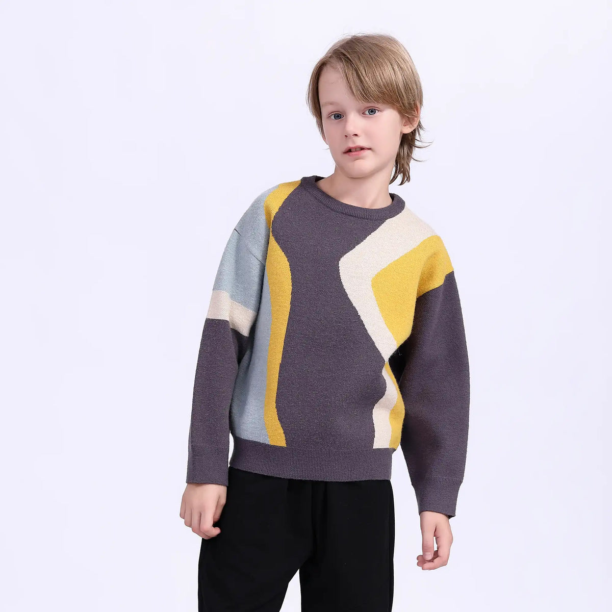 color blocked teenger sweater for boys image