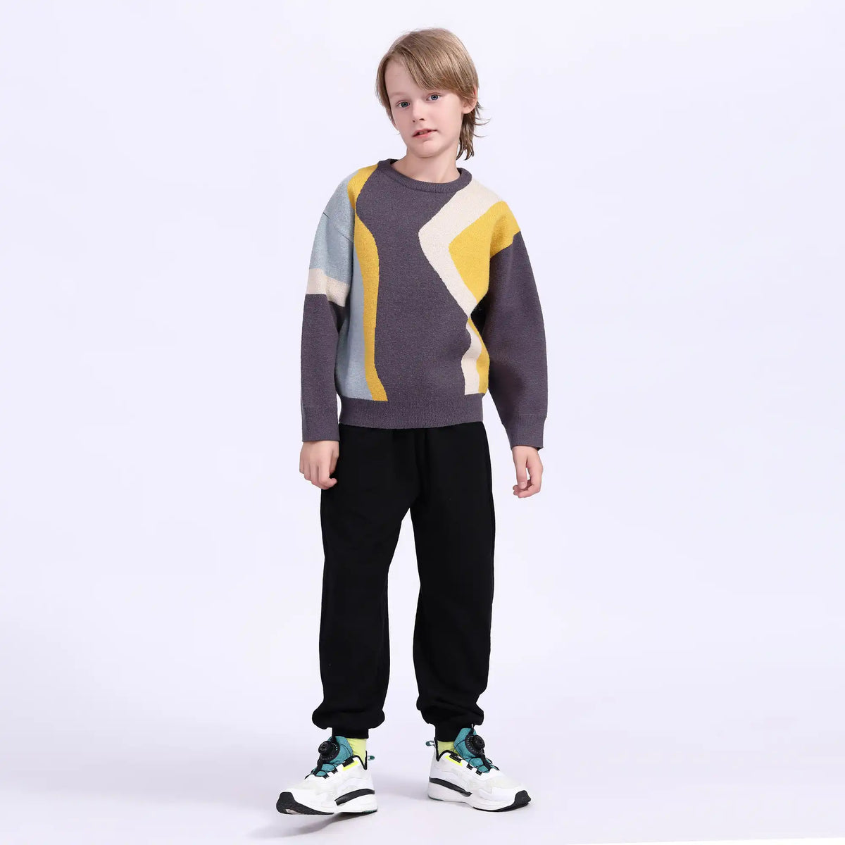 color blocked teenger sweater for boys image