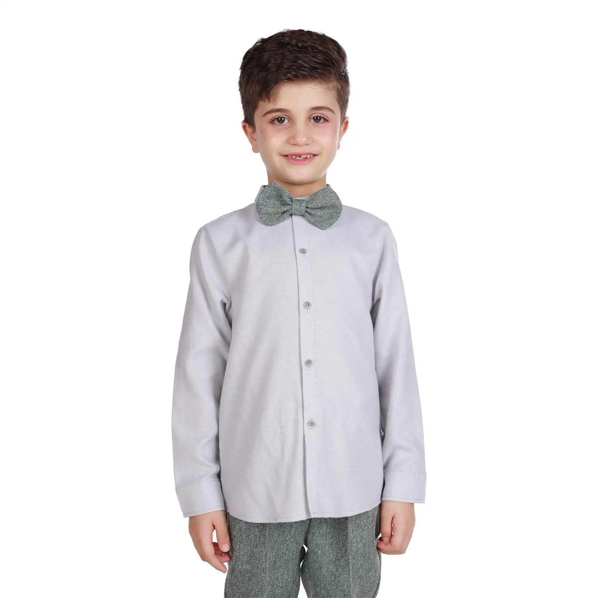 Plain Formal Shirt For Boys 100 | 3Y Light Gray 100 | 3Y,43,66,35, Image